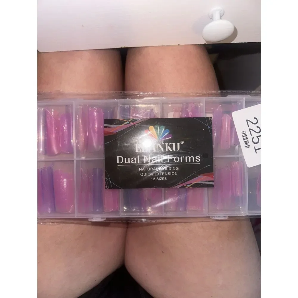 EBANKU Dual Nail Forms Natural Molding Quick Extension 12 Sizes 96 Pcs
